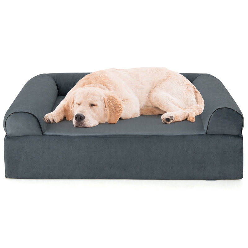 Tucker Murphy Pet Cooling Gel Dog Bed For Large Dogs With Removable Bolsters Washable Cover Wayfair